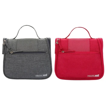 

2x Gray /Red Vanity Women Men Toilet Toiletry Kit Cosmetic Makeup Make Up Bag Case for Travel Organizer Pouch