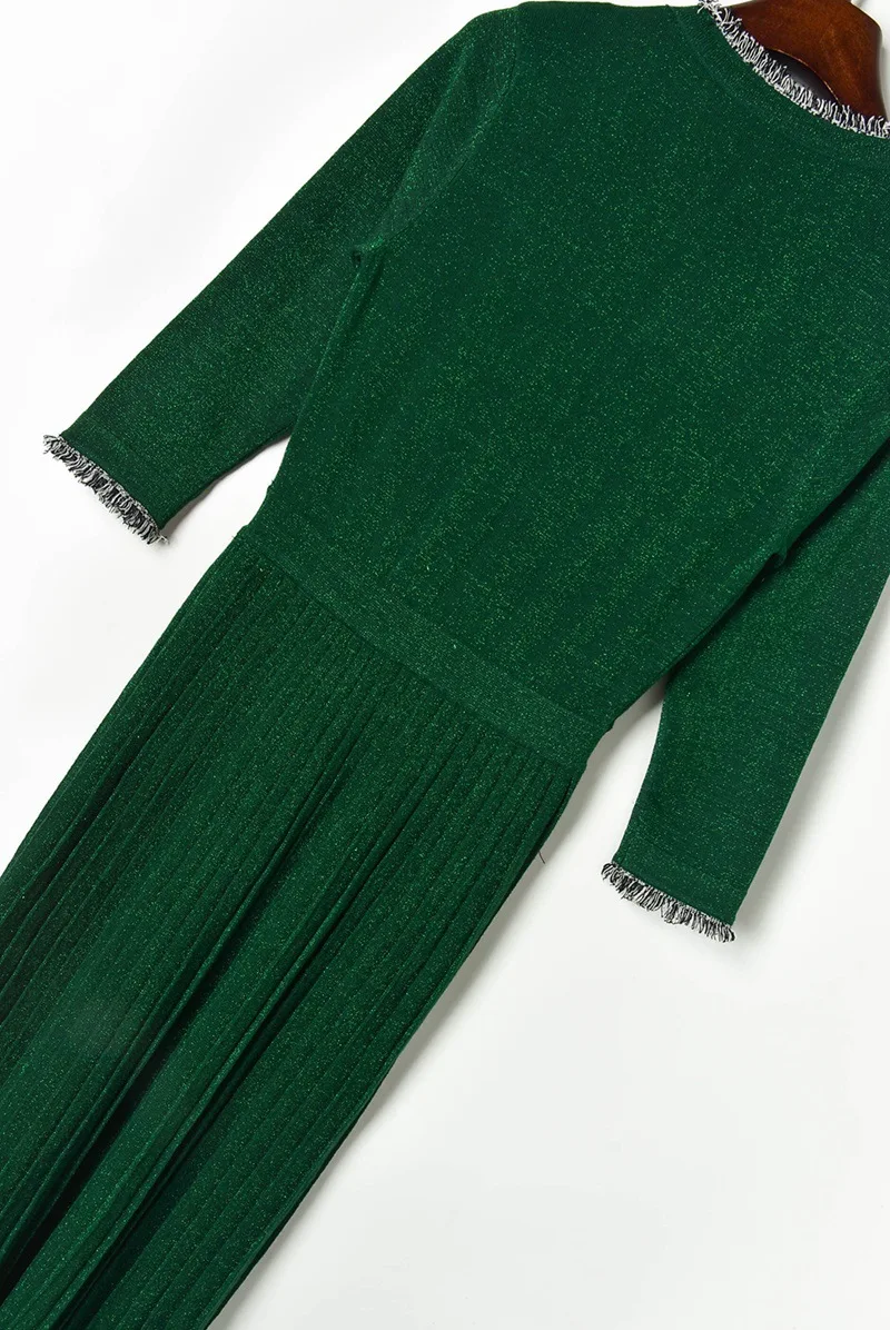 Женское элегантное платье свитер с v образным вырезом и длинным рукавом