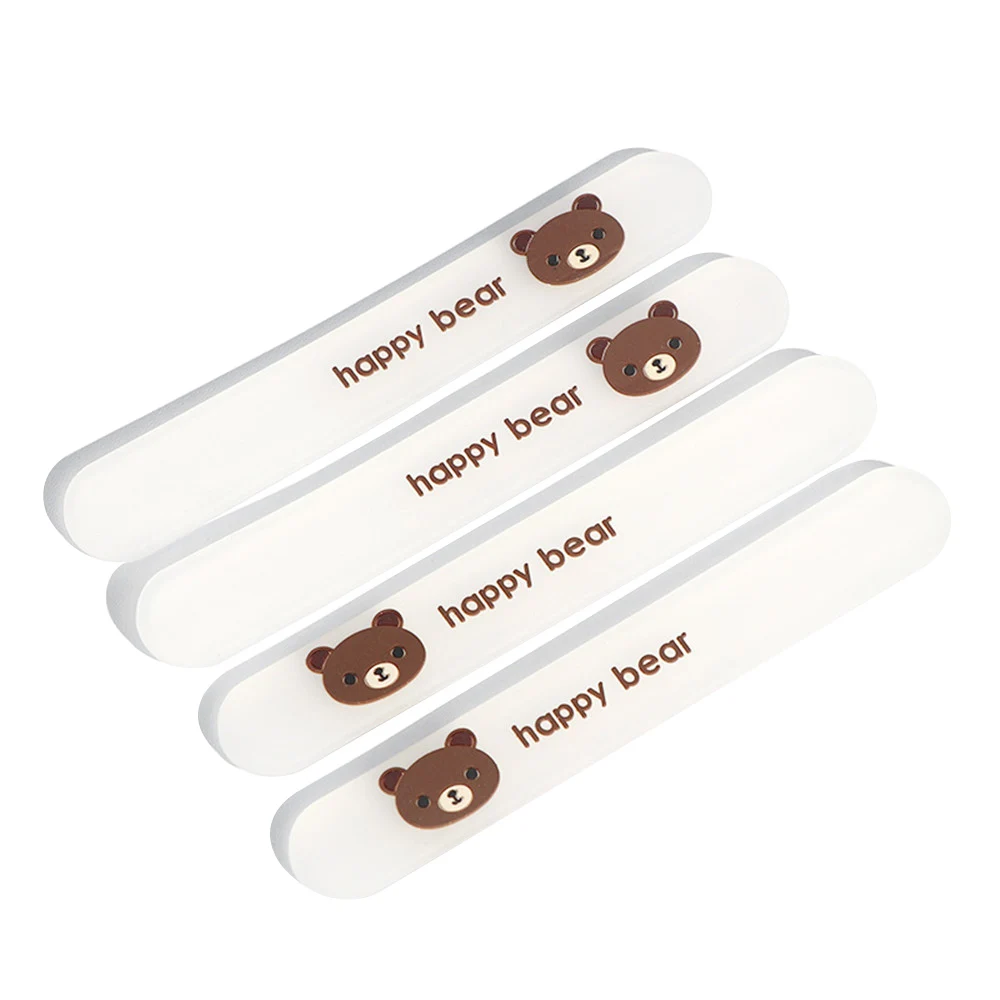 White-Bear 4 шт. Защитная Наклейка с боковой кромкой для двери заднего вида, защита от столкновений, универсальные дверные ручки - Цвет: White-Bear