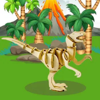 

Patchwork Toys DIY Dinosaur Creative Wooden 3D Puzzles Model DIY Toys (Velociraptor)