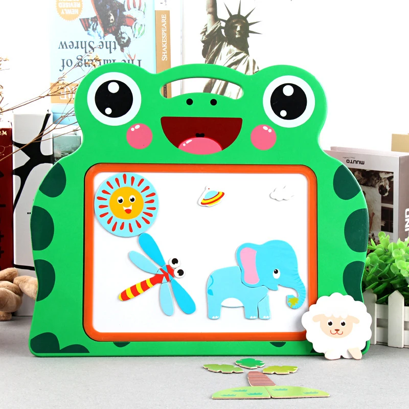 

Magnetic Multi-function Wooden Drawing Board Children Writing Painting Graffiti Board Spelling Spell Music Educational Toys