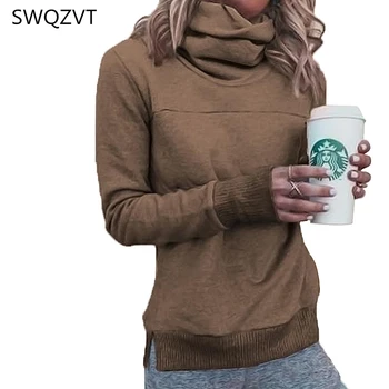

Turtleneck solid winter women sweatshirt 2019 casual warm slim pullover hoodies women sweatshirts female clothes streetwear