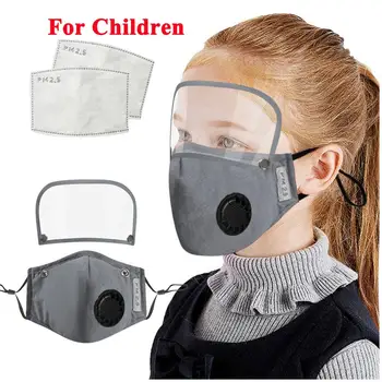 

New Children Cotton Face Mask with 2 Filters for Kids Mask with Breath Valve Mask with Removable Eye Mask Boy/Girl Mask