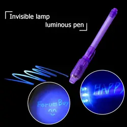Stylo à encre Invisible 2 en 1, Combo UV, lumière violette, papeterie créative, école, bureau, dessin, détecteur d'argent 