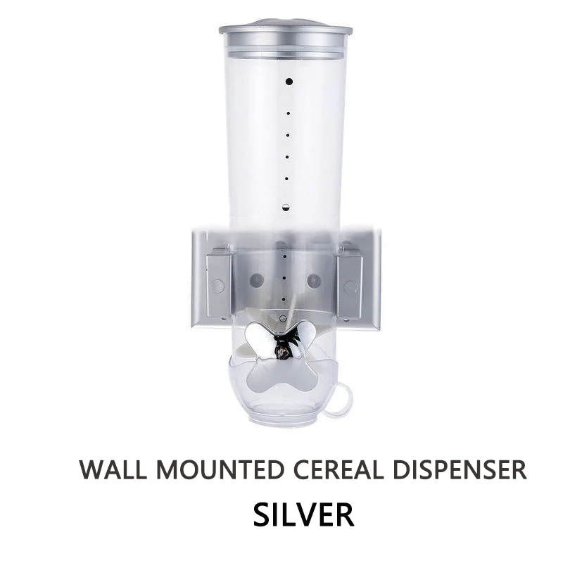 Single cup silver Банки для хранения продуктов, коробки для злаков, кухонные герметичные зерновые сухие домашние закуски, семена дыни, орехи, диспенсер для конфет, секретный тайник - Цвет: Single cup silver