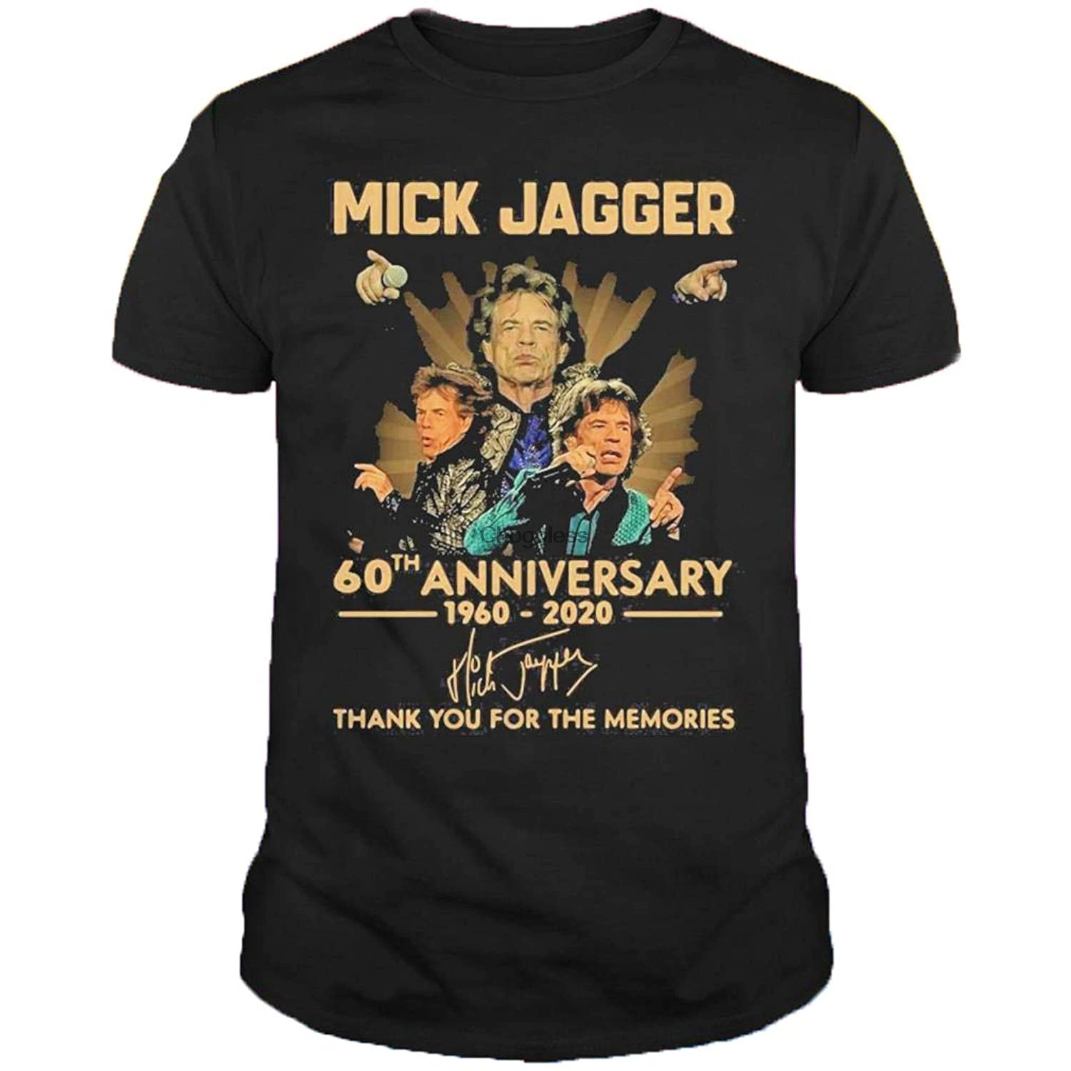 Рубашка DEANS Mick Jagger 60-я годовщина 19602020 подписи спасибо за воспоминания черная |