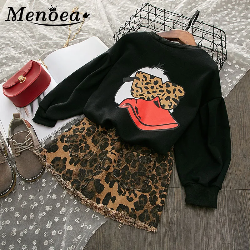Menoea/детская одежда для девочки, осеннее платье для девочки с леопардовым принтом, детская одежда, платья принцессы с длинными рукавами для девочек