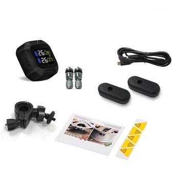 

M3 Waterproof Motorcycle Real Time Tire Pressure Monitoring System TPMS Wireless LCD Display Internal or External TH/WI Sensors