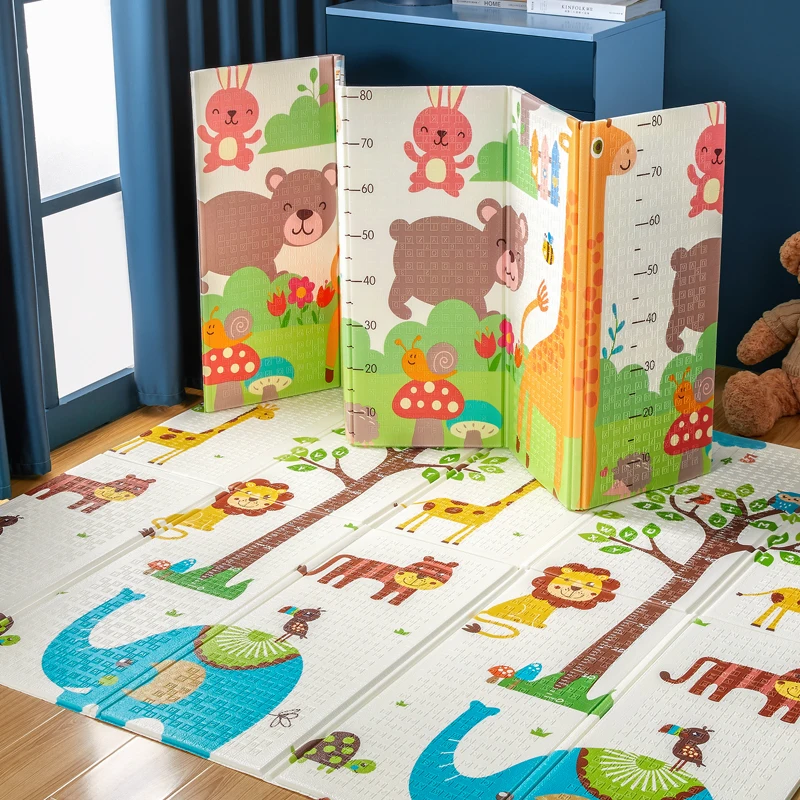 Hipac Baby Play Mat XPE Foldable With Bag Educational Children's Carpet Kids Rug Activitys Games Toys for Fence Forest Puzzle