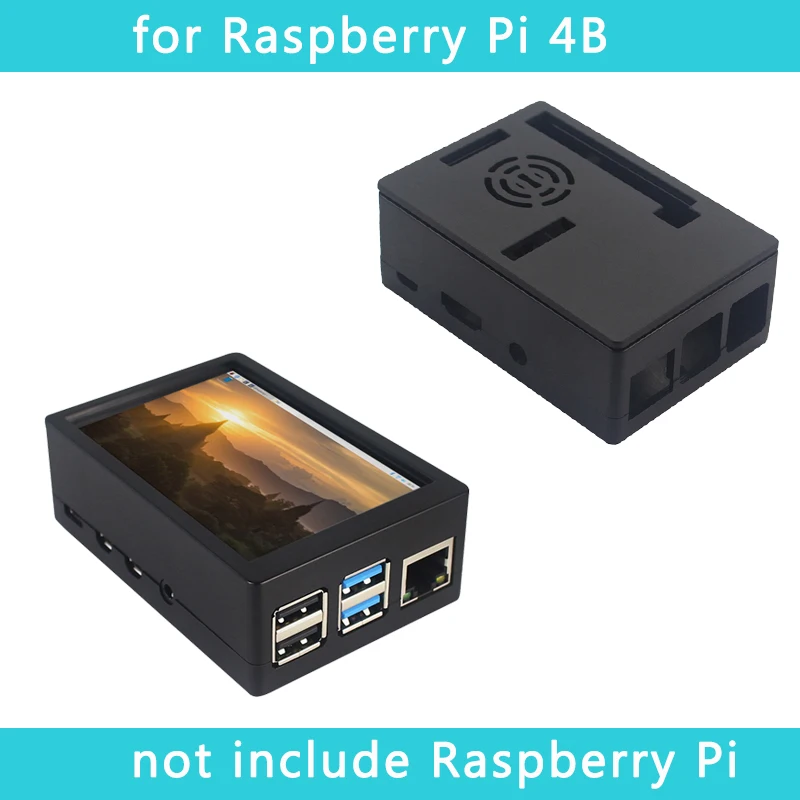 Raspberry Pi 3 Model B+ 3,5 дюймов сенсорный экран 480*320 TFT lcd+ ABS Чехол черный серый коробка также для Raspberry Pi 4 Модель B/3B