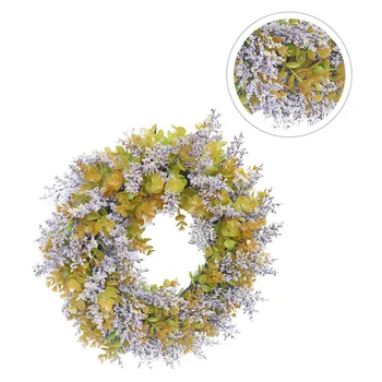 

1PC American Style Autumn Wreath Wedding Accessories Pendant Simulated Eucalyptus Leaf Wreath for Dorm Party