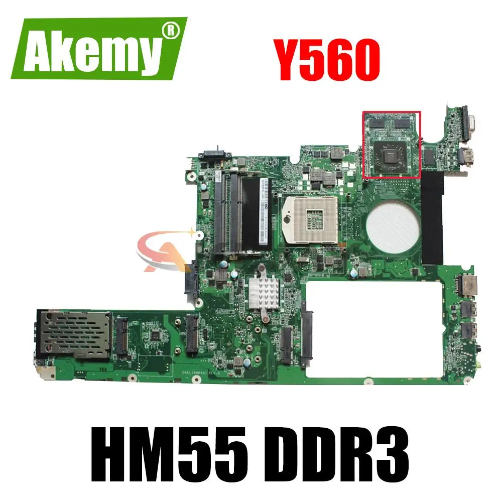 Akemy DAKL3AMB8G1 DAKL3AMB8D0 DAKL3AMB8E0 For Lenovo Y560 laptop motherboard HM55 DDR3 Support i3 i5 CPU HD5650M 1GB | Компьютеры и