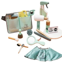 Ensemble de coiffure en bois pour enfants, 18 pièces, jeu de rôle, jeu de Simulation, sac de coiffure pour enfants 