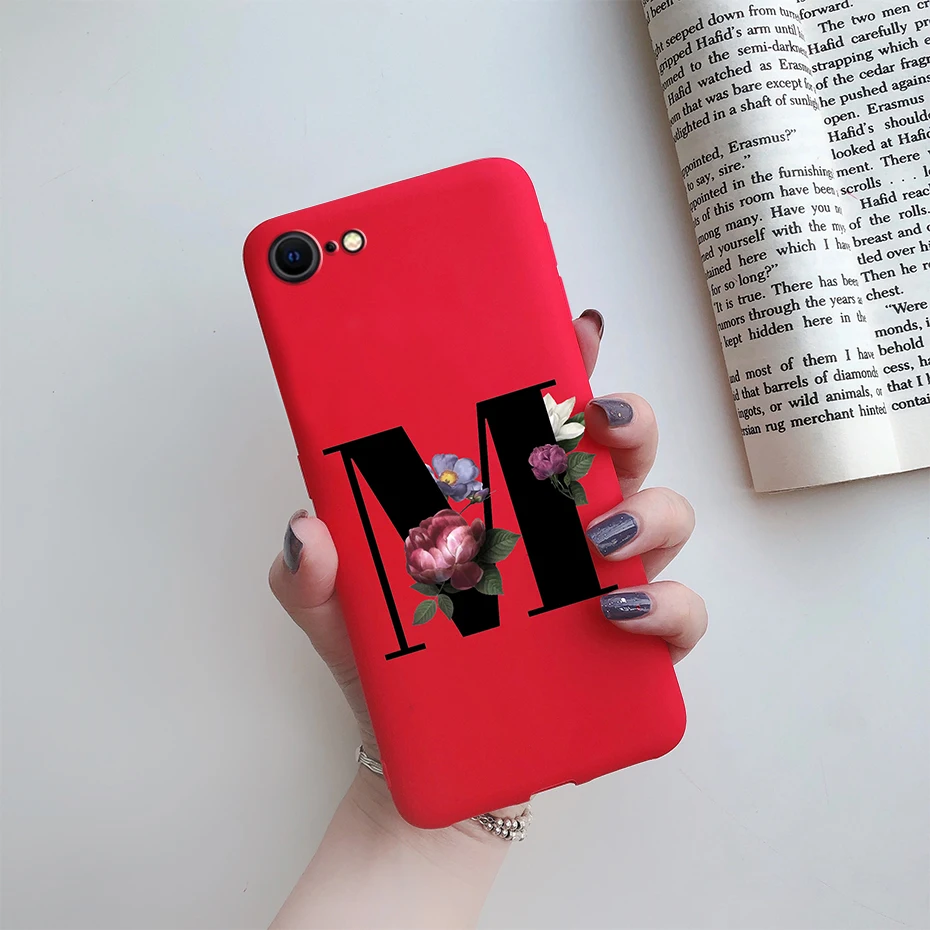 Alphabet Flower Silicone Phone Case – Soft, Stylish Bumper Cover