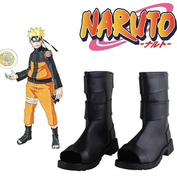 

Naruto Cosplay Costumes Uzumaki Naruto Black PU Leather Shoes Naruto Uzumaki Ninja Boots Halloween Party Shoes