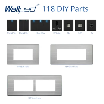 

Wallpad DIY US AU Stainless Steel Frame Panel Black And Champagne Color Module Function Keys