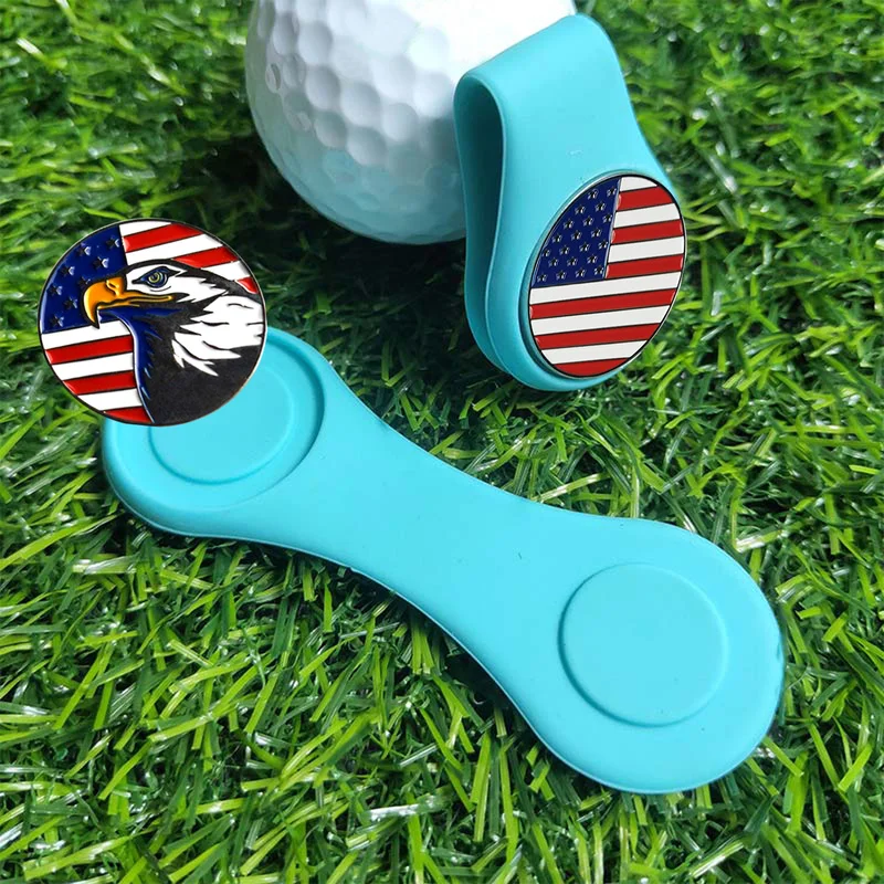 2 Pcs Silicone Magnetic Golf Hat Clip Ball Marker Holder Attach to Your Cap Pocket Edge Belt Clothes Gift