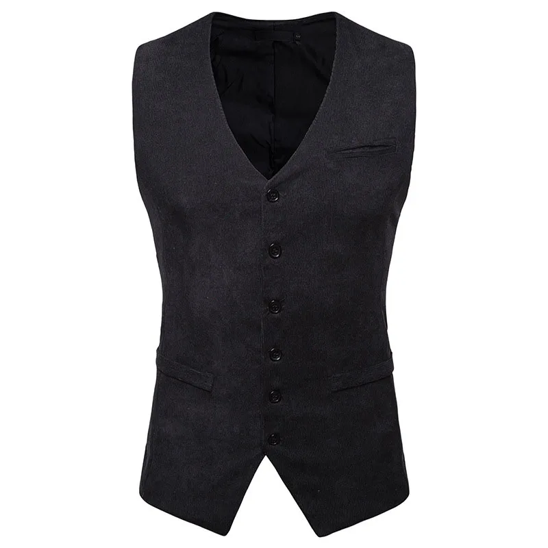 Gilet Da Uomo Slim Fit Monopetto 2023 Gilet Di Velluto A Coste Nuovo Di Zecca Gilet Da Uomo Formale Da Lavoro Smoking Gilet Maschile Gilet Uomo Uomo