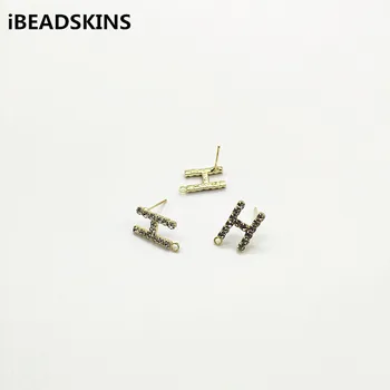 

New arrival! 15x9mm 100pcs Rhinestone Claw chain H-shape Earrings Studs for Necklace,Earrings parts,hand Made Jewelry DIY