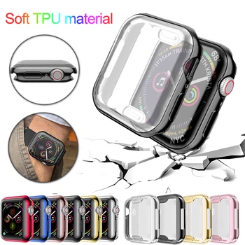 

Watch Cover Case For Apple Watch Series 5 4 3 2 1 Band Case 42mm 38m 40mm 44mm Slim TPU Case Protector for iWatch 4 44mm