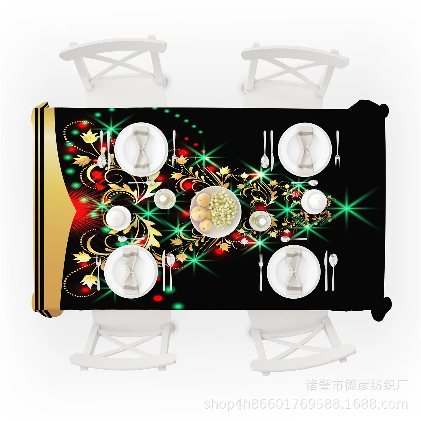 New Christmas Polyester Printed Table Cloth, Tea Table Cloth, Christmas Table Decoration and Dinner christmas tablecloth - Цвет: DYZB-A