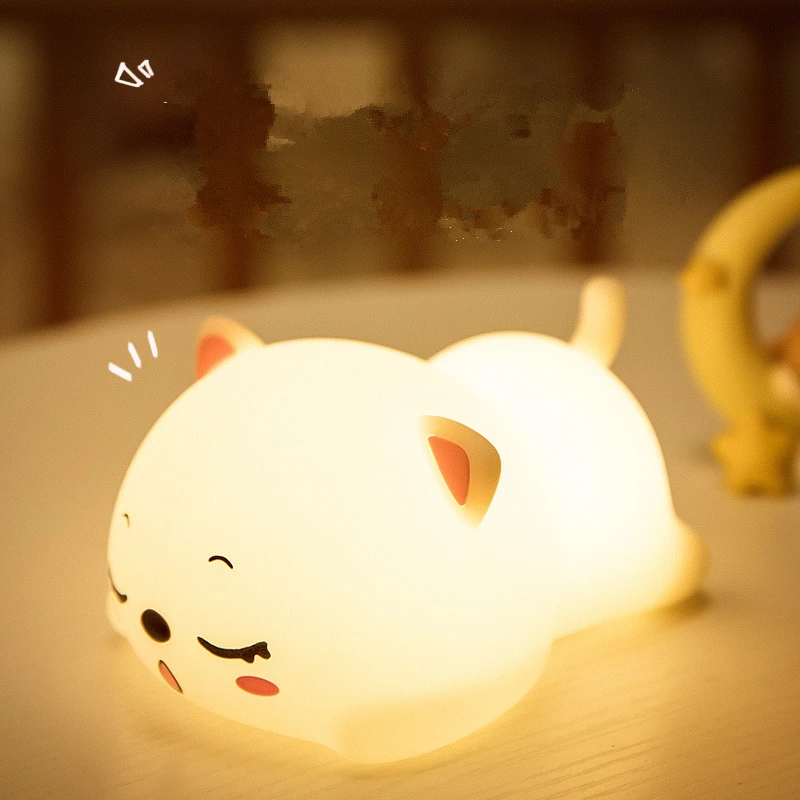 터치 센서 RGB LED 토끼 야간 조명 다채로운 USB 충전식 원격 실리콘 토끼 램프 어린이를위한 장난감 축제 선물