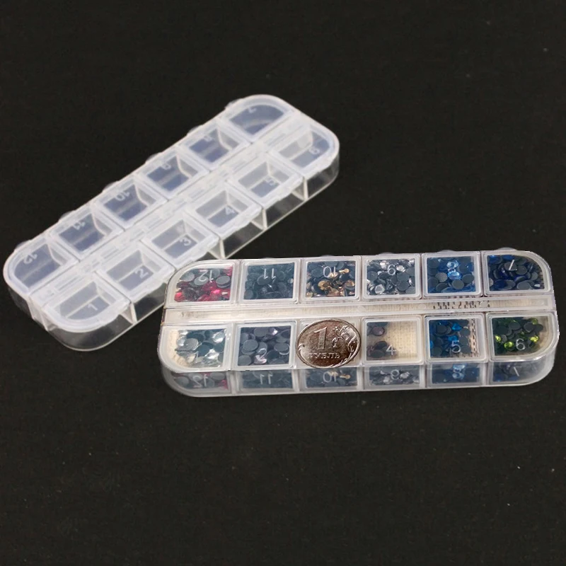 Прозрачная пластиковая коробка со съемными бусинами 12 Ячеек|storage bag box|clear plastic boxbag