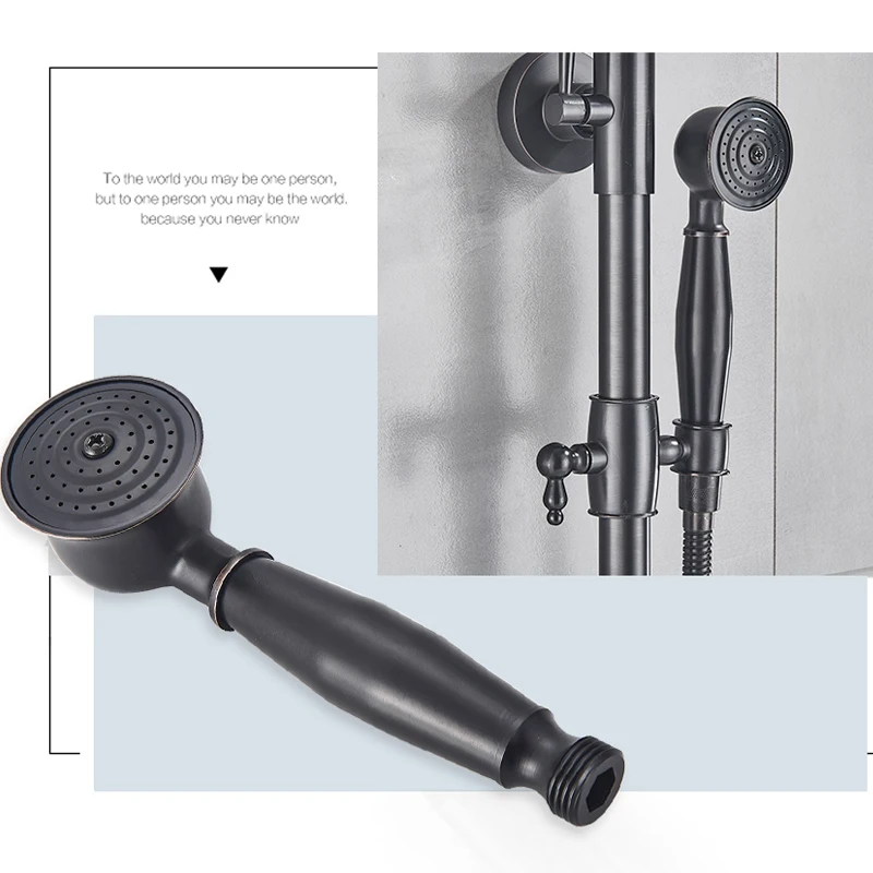 Bathroom Shower Faucet Set Blackend Shower Faucet Rainfall Shower Wall Mount Black System Single Handle Mixer Tap Black Mixer For Bathroom bathroom faucet,bathroom shower faucet set