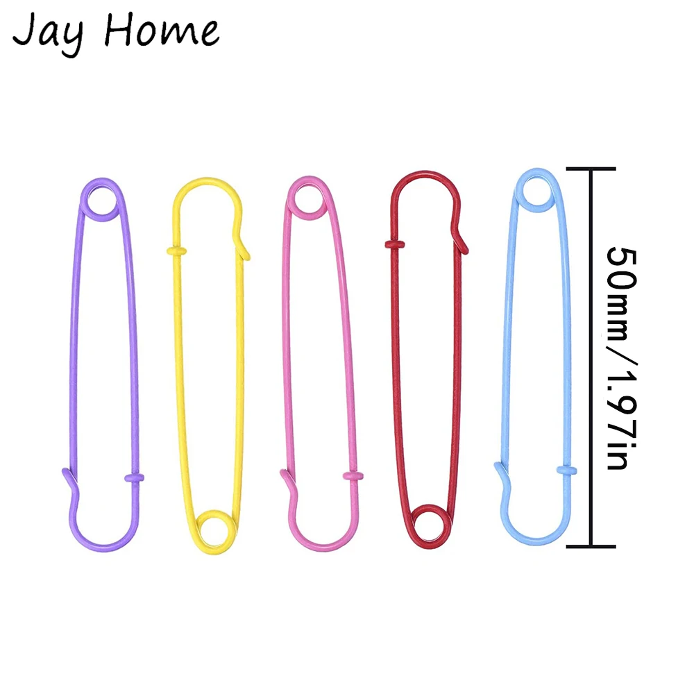 DIY 공예용 대형 안전 핀, 다채로운 옷 핀, 스프링 잠금, 바느질 핀 패스너, 보석 만들기, 10 개, 30 개, 50mm
