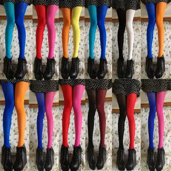 

Women Patchwork Color Footed Tights Stretchy Pantyhose Stockings Elastic Two Color Solid Stocking Womens Socks