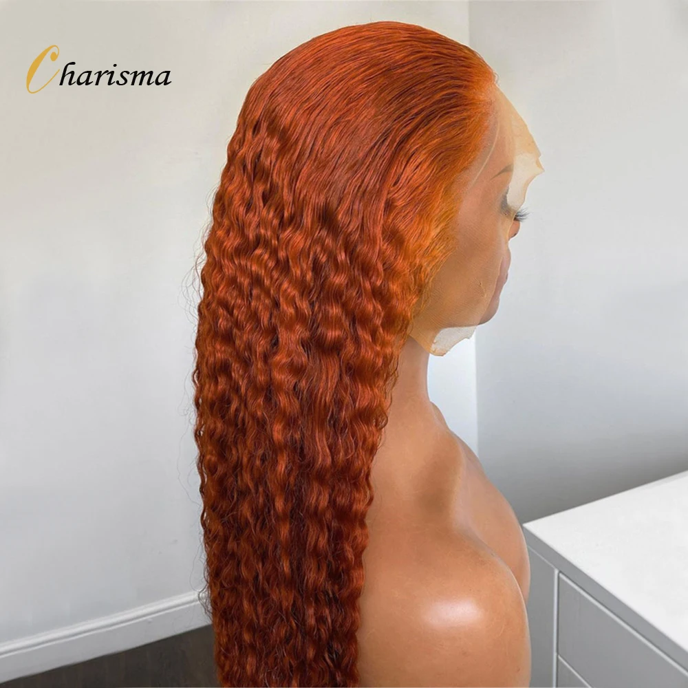 26Inch Deep Curly Ginger Lace Front Wigs Synthetic Wig For Women Preplucked Heat Resistant Fiber Hair Lace Frontal Wig lace front wig,lace wigs,womens synthetic wigs,synthetic wigs