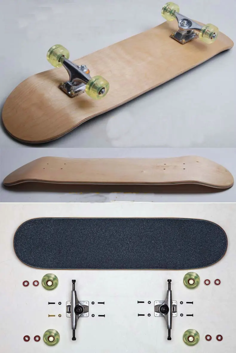 New Pure Color Skateboard Four-Wheel Double Maple Skateboard 5 Inches Magnesium Aluminum Alloy Truck Bridge