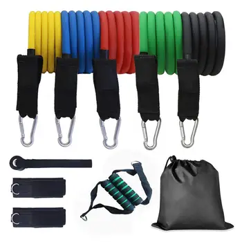 

11pcs Resistance Band Set Expander 100/125/150 Pound TPE Workout Elastic Rubber Band Home Gym Body Building Fitness Equipment