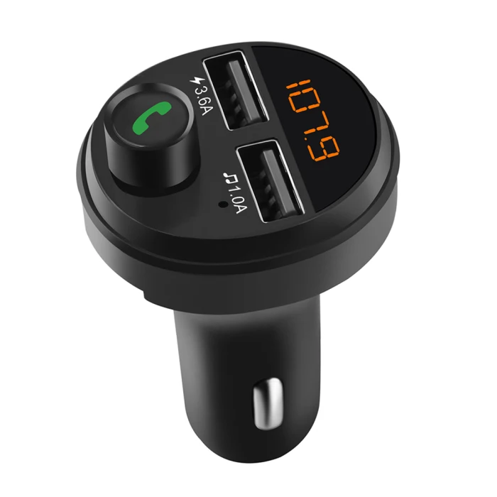Bluetooth 5,0 fm-передатчик, беспроводной автомобильный комплект с громкой связью, mp3-плеер, двойное USB Автомобильное зарядное устройство, NK-Shopping