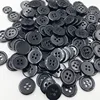 50pcs 11/15/18/20/25/30mm Black Color Overcoat Plastic Button 4 holes Craft Sewing PT251 4