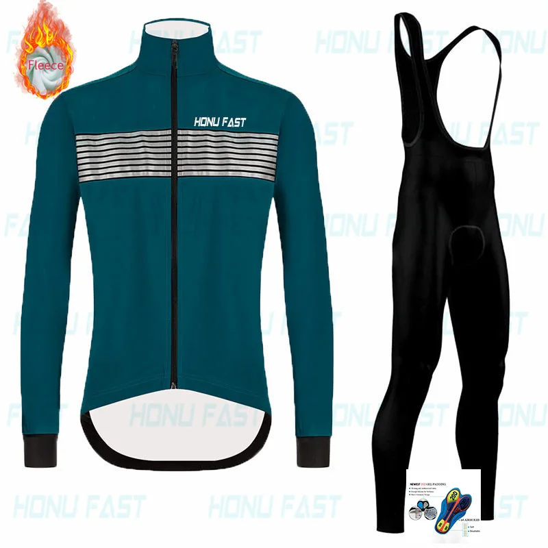 

2020 Winter Pro Team Men's Cycling Jersey 20D Mat Bicycle Bibs MTB Maillot Ropa Ciclismo Warm Fleece Bike Clothing