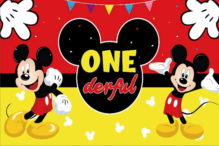 Free Customize Disney Mickey Mouse Party Backdrops Minnie Mouse ...