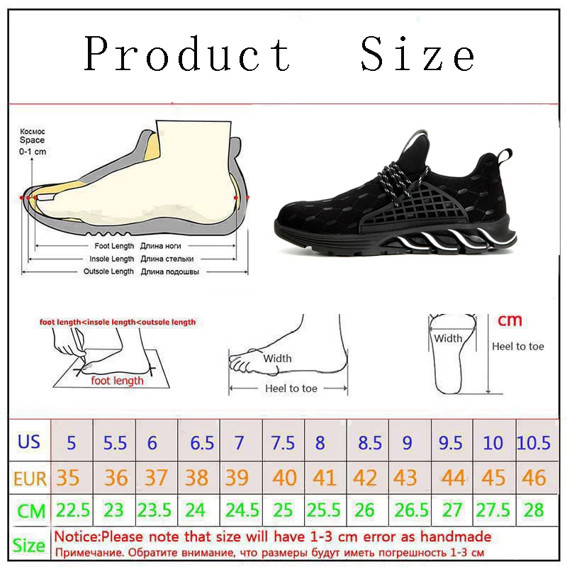 Мужская Удобная дышащая Нескользящая Рабочая обувь с мягкой подошвой; мужские защитные ботинки со стальными носками для промышленных и строительных работ