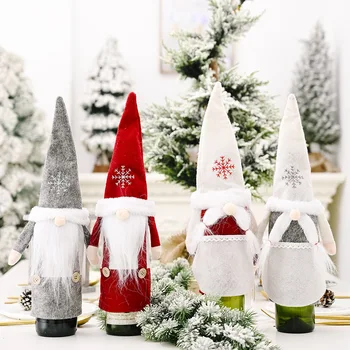 

Christmas Wine Bottle Cover Merry Christmas Decor For Home Christmas Snowmantable Decor Xmas Gift Happy New Year Doll Navidad