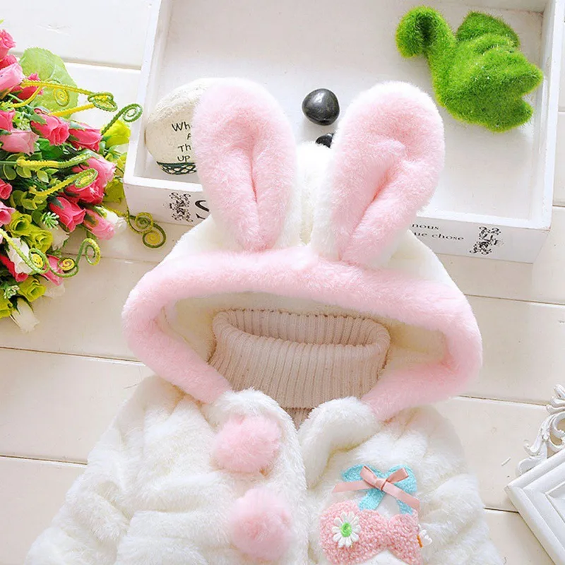 Baby Coat Autumn Winter Girls Artificial Fur Long Sleeve Outerwear With Rabbit Ear Cute Hairy Comfortable Warm Hoodie