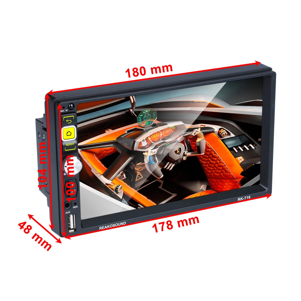  Podofo 2din Andriod Auto Radio 7''HD GPS Auto Multimedia-Player Bluetooth RDS Audio Stereo Wifi Mir