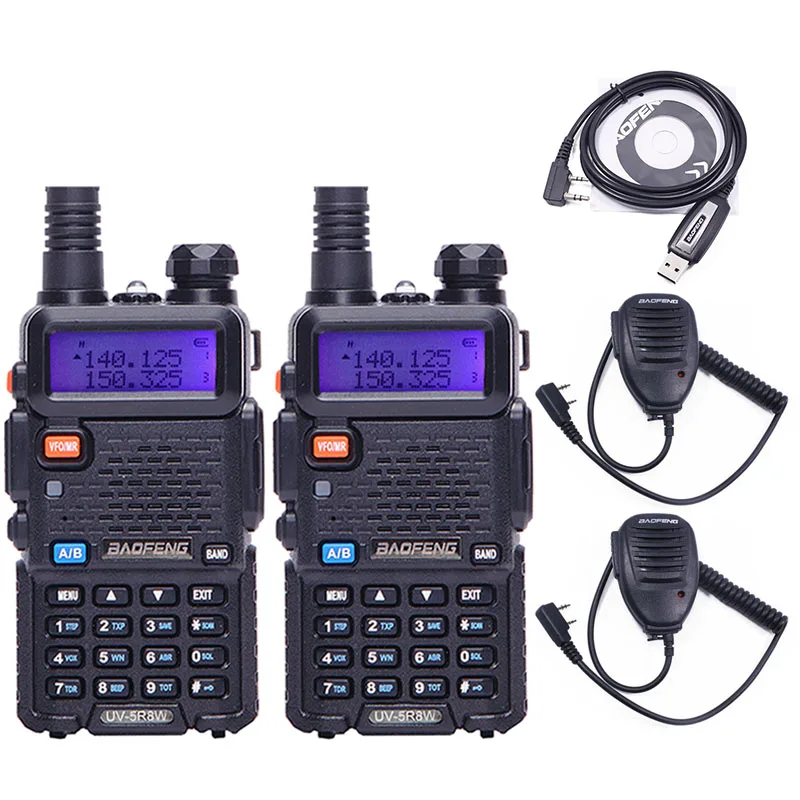 2 шт. Baofeng UV-5R 8 Вт Высокая мощная двухсторонняя рация 8 Вт CB Ham портативная рация 10 км дальняя дальность Pofung для охоты - Цвет: add as pic