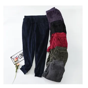 

Woman's pajama pants Couple trousers Winter thickening pants warm coral velvet sleep Bottoms