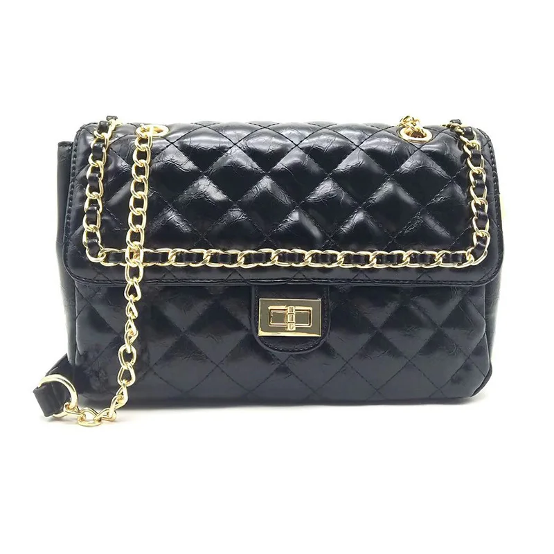 

Graceful WOMEN'S Bag Autumn And Winter 2019 New Style Casual Versitile Fashion Large Capacity Shoulder Rhombus Chain Bag