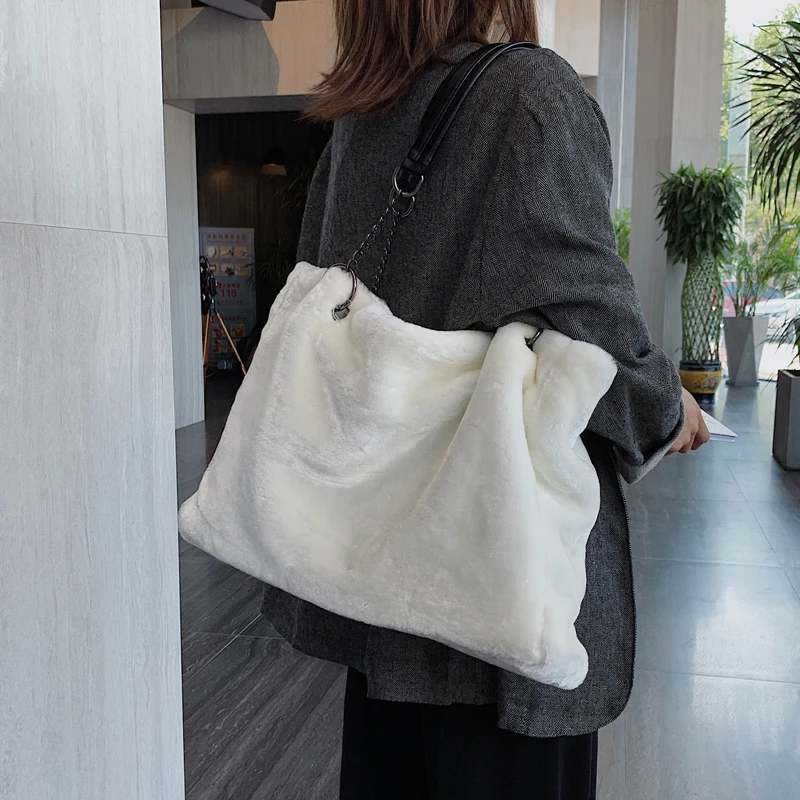 Элегантная женская большая сумка зимняя модная новая качественная мягкая бархатная женская дизайнерская сумочка большой емкости сумки на плечо