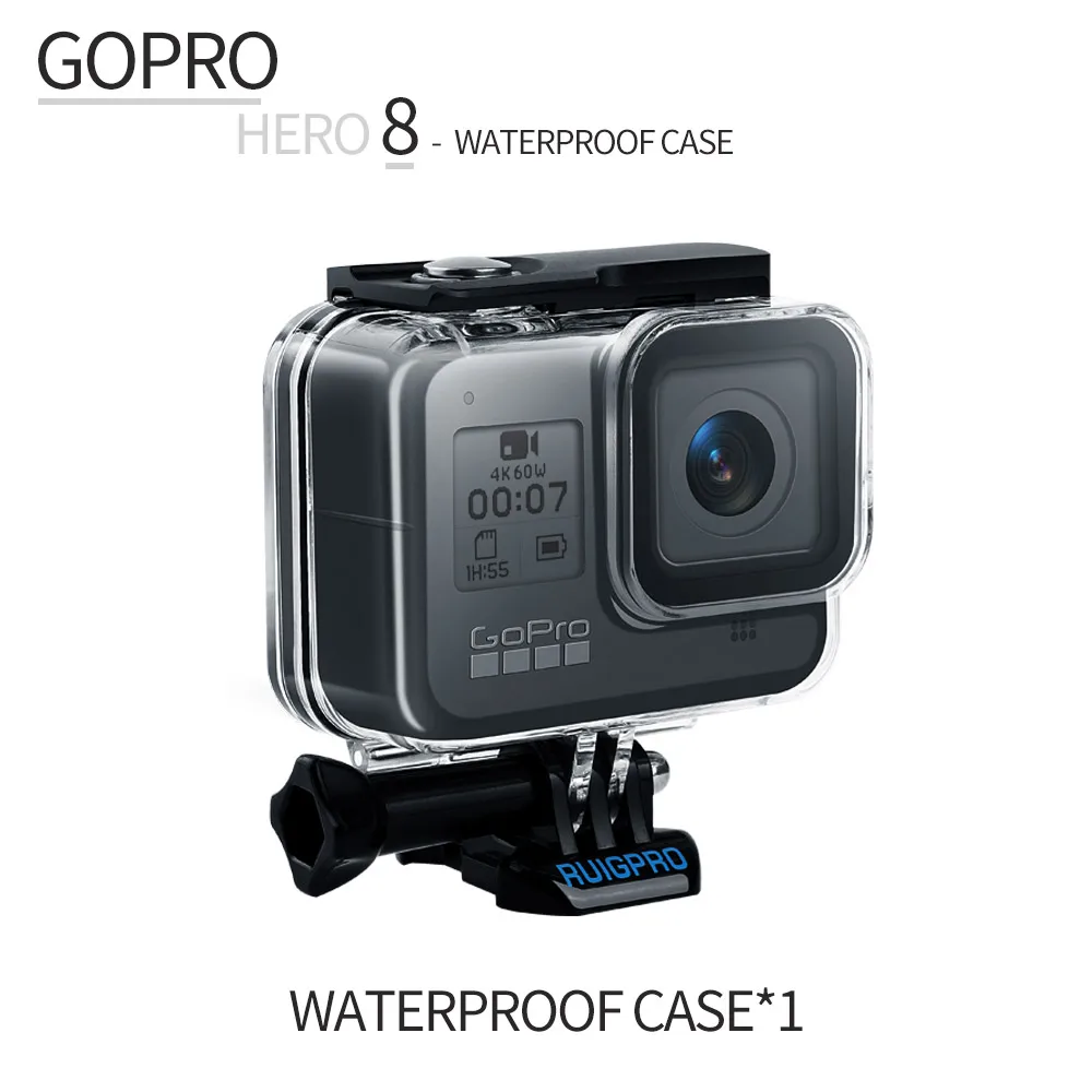 45 м подводный водонепроницаемый чехол для Gopro Hero 8 Экшн-камера Go Pro 8 черный аксессуары защитный чехол аксессуар - Цвет: Package 1