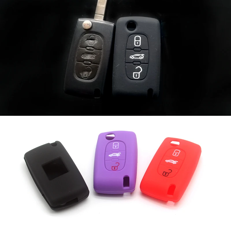 Для Peugeot 206 207 307 308 407 408 для Citroen C1 C2 C3 C4 C5 C6 C8 силиконовый автомобильный чехол с 3