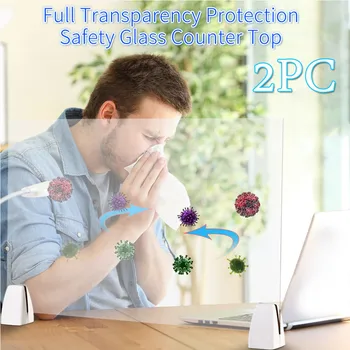 

Office Working Protector board Clear Perfection Reception Side Protection Safety Glass Counter Top 50 x 32cm ##5