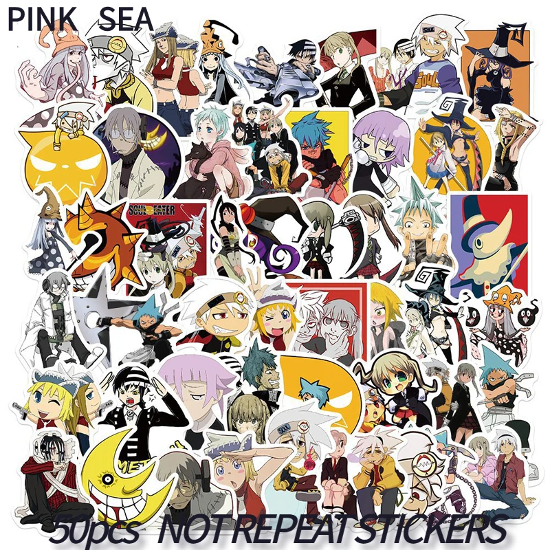 10/30/50Pcs/set Cartoon Anime Soul Eater Pvc Stickers For Kids Diy Laptop Skateboard Case Suitcases Mexid Helmet Scrapbook