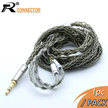 

R Connetor1pc 1.2M Newest Upgrade 8Core Silver Plated Cable Jack 3.5mm MMCX 2Pin Connector Cable with Carbon Fiber Splitter Clip
